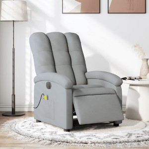 vidaXL Electric Massage Recliner Chair Light Gray Fabric - 1 of 4