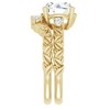 Pompeii3 2 1/2Ct Diamond & Moissanite Petite Leaf Accent Engagement Set in 10k Gold - 2 of 4
