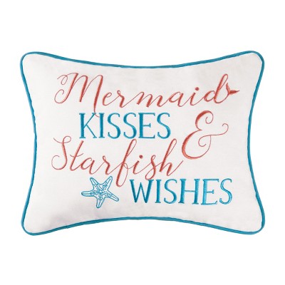 C&F Home 12" x 16" Mermaid Kisses Embroidered Throw Pillow