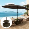 Outsunny Patio Umbrella Base with Table Tray, Heavy Duty Weighted Umbrella Stand with Wheels Handles, 176lbs with Stand Filling - 3 of 4