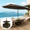 Outsunny Patio Umbrella Base with Table Tray, Heavy Duty Weighted Umbrella Stand with Wheels Handles, 176lbs with Stand Filling - image 3 of 4