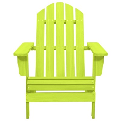 Green Solid Fir Wood Adirondack Patio Chair with Arms