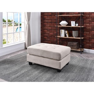 Gulches Ottoman 38"W¡Á26"D¡Á19"H, Tufted Seating, Minimal Assembly, Durable for Small Living Spaces - 1 of 4