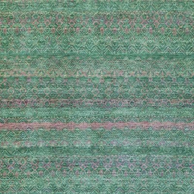 HomeRoots 3' X 5' Green And Blush Striped Washable Indoor Outdoor Area Rug