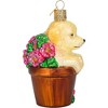Old World Christmas Blown Glass Ornament for Christmas Tree, Puppy in a Flower Pot - 3 of 4