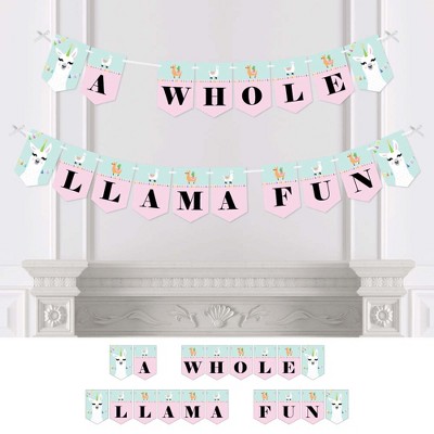 Big Dot of Happiness Whole Llama Fun - Llama Fiesta Party Bunting Banner - Party Decorations - A Whole Llama Fun