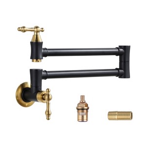 WOWOW Wall Mounted Pot Filler Faucet with Double Joint Swing Arms in Brushed Nickel - 1 of 4