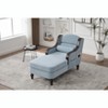 Upholstered Chaise Lounge Lazy Sleeper Sofa Bed Accent Chair Single Sofa Leisure Lounge Chair Reading Couch, Ergonomic Design, Chenille - ModernLuxe - 2 of 4