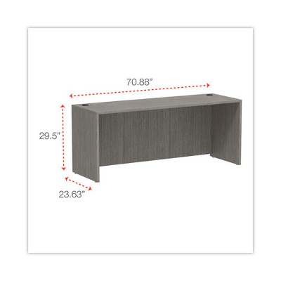 Gray Modern Credenza Desk with Drawer and Filing Cabinet