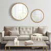 Wooakway 27" D Modern Beaded Round Wall Mirror with Metal Frame & Wood Back Panel Keyhole hanger Indoor Gold - 2 of 4
