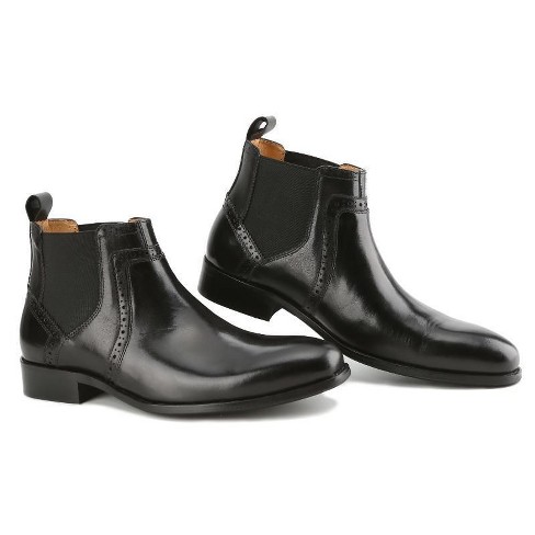 Gino Vitale | Men's Handcrafted Genuine Leather Chelsea Brogue Dress Boot - image 1 of 3