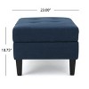 CAVINAS Linen Fabric Storage Ottoman Bench with Tufted Top and Pressure Hinges,Upholstered Storage Ottoman,Storage Bench for Living Room,Bedroom - 3 of 4