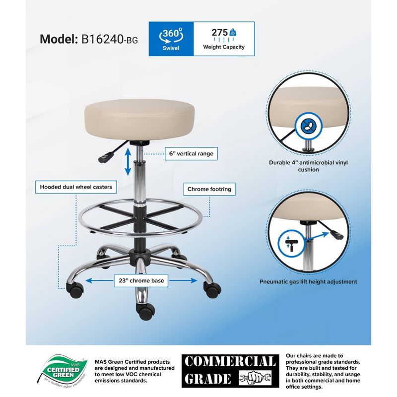 Medical/Drafting Stool - Boss Office Products, 4 of 5