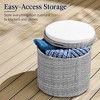 Best Choice Products Round Wicker Ottoman, Multipurpose Furniture w/ Removable Cushion, Steel Frame - 3 of 4