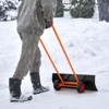 Gymax Metal Snow Shovel Efficient Snow Pusher w/ 30" Wide Blade & Adjustable Handle & All-Terrain Thick Wheels - 3 of 4
