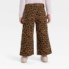 Toddler Girls' Animal Print Wide Leg Denim Pants - Cat & Jack™ Beige - 2 of 3