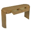 Luxystar Console Table with Natural Wood Grain Finish, Oval Top and 2 Drawers for Entryway and Living Room, Pine Wood - 2 of 4