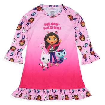 Gabby's Dollhouse Toddler Girls' Meow-Mazing! Sleep Pajama Dress Nightgown Pink