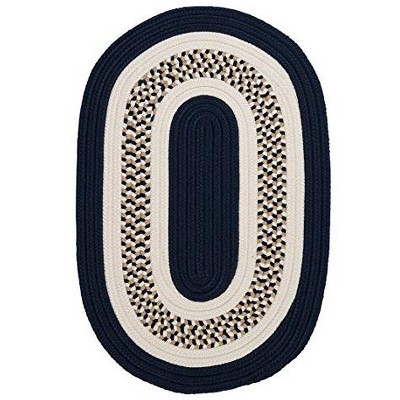 Colonial Mills Flowers Bay - Navy 2 Ft x8 Ft Runner (Oval) Rug Indoor/Outdoor 100% Polypropylene