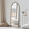 MAYEERTY Full-Length Mirror Iron Thai Beaded Right Angle Arch Gold 59x20x1in No Stand - 3 of 4
