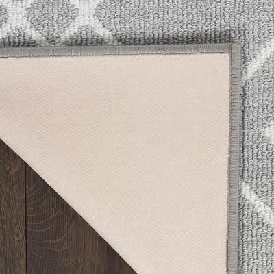 Modern Geometric Silver Synthetic 8' x 10' Easy-Care Rug