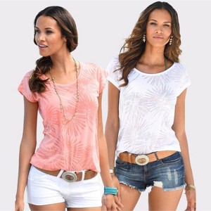 Women's 2 Pack Palm Tree Print Tops - LASCANA - 1 of 4