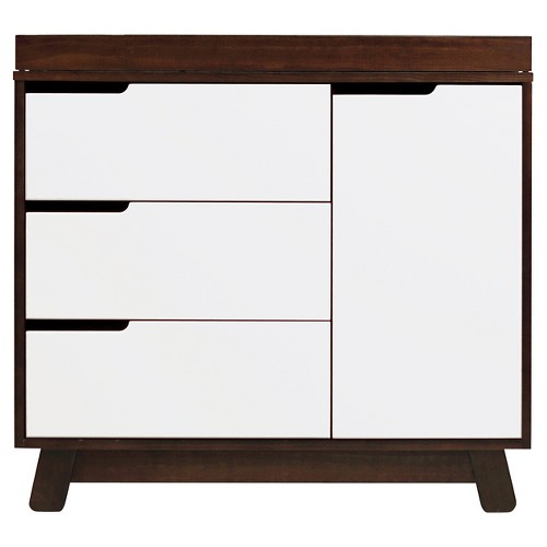 Babyletto Hudson 3-Drawer Changer Dresser with Removable Changing Tray - Espresso/White, Brown
