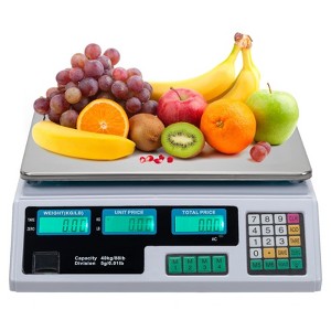 ROVSUN 88LB/40KG Deli Electronic Commercial Price Computing Scale with LCD Display for Retail Outlet Store, Kitchen，Market, Farmer, Food, Meat, Fruit - 1 of 4