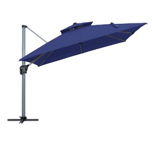 CLIHOME 11 Ft. Outdoor Roman Umbrella,with Double Top Vent,360 Degree Rotation & Heavy-Duty Aluminum Pole (Without Base) - 1 of 4
