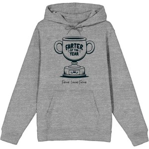 Father's Day Farter Of The Year Trophy Adult Long Sleeve Hooded Sweatshirt - 1 of 3