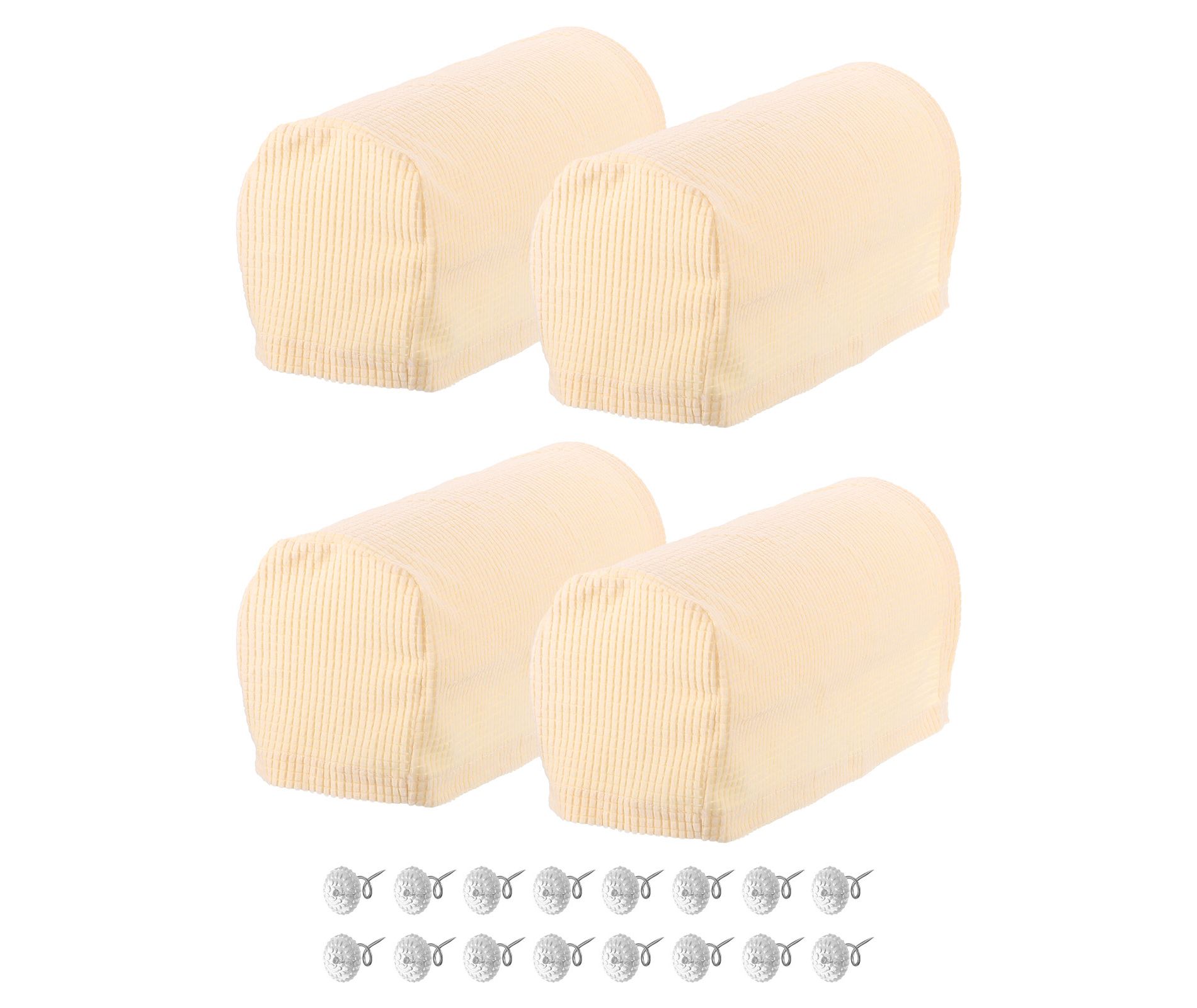 Unique Bargains Stretchy Anti-Slip Sofa Couch Armchair Covers 4 Pcs Beige