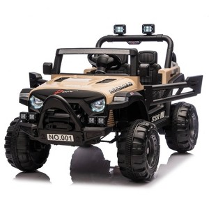 Jojoka 12V Kids Ride-On Truck Car, Battery Powered Vehicles with Remote, Bluetooth Music, LED Lights, Spring Suspension - 1 of 2