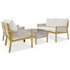 Kiki 4-Piece Woven Rope Steel Frame Patio Conversation Set Deep Seating with Tempered Glass Table, Outdoor Furniture - Maison Boucle - 3 of 4