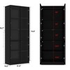 Famapy 31.5"W Large Combo Storage Pantry With Light Modular Display Cabinet Black - 4 of 4