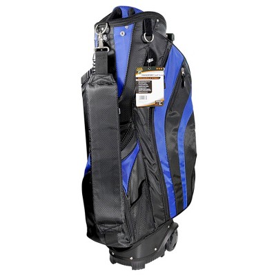 Club Champ Golf Transport Cart Bag with Wheels 14-Way Top - Black / Blue