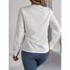 Womens Dressy Tops Long Sleeve Shirts Gather Cuffed Sleeve Elegant V Neck Blouse Business Office Tops Womens Wear To Work Outfits - 3 of 4