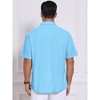 INSPIRE CHIC Men's Texture Short Sleeve Button Down Solid Casual Knitted Shirt - 3 of 4