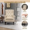 CAVINAS Mid Century Armchair, Upholstered Accent Chair, Lounge Chair with Sturdy Wood Legs for Living Room, Bedroom, Wingback Chair - 2 of 4