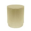 GDFStudio Amara Contemporary Round Iron Side Table with Vertical Stripes, Gold - 2 of 4