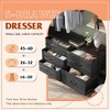 Aoibox Wide 5 Drawer Fabric Dresser Organizer with Deep Storage for Bedroom Living Room Closet Charcoal Black Wood Grain - 4 of 4
