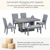 Whisen Contemporary 6-Piece Extendable Pedestal Dining Table Set with 4 Upholstered Dining Chairs and Dining Bench - 3 of 4