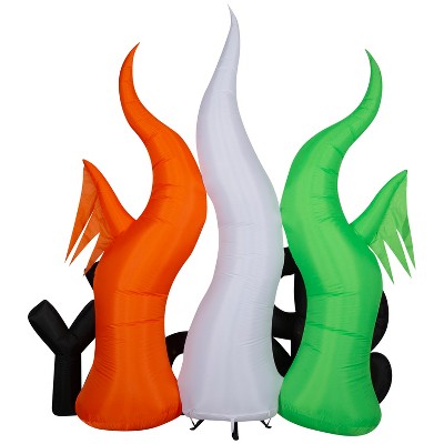 8 ft Tall Multicolor LED Inflatable Ghosts with Spooky Sign