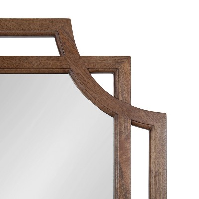 Minuette 40"x27" Natural Mango Wood Geometric Wall Mirror
