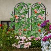 Artloge Set of 2 Tall Metal Garden Trellis Wrought Iron Heavy Duty Climbing Plant Shelf Flower Fence Barrier Edge Border for Outdoor Patio Backyard - 2 of 4