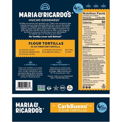 Maria & Ricardo's CarbBueno White Tortillas - 7.9oz