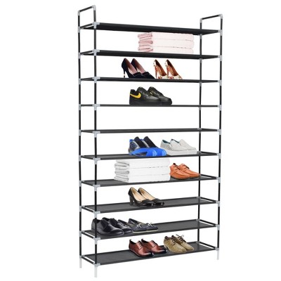 vidaXL Shoe Rack Black Metal Standard Shoe Rack Rectangular - Black 39.4" x 11.6" x 66.9"