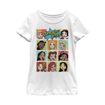 Girl's Disney Princesses Dream Free Squares T-Shirt