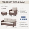 Buenhomino Patio Conversation Set 5-Pieces Wicker Outdoor Furniture Conversation Set with 3-Seat Sofa, 2 Swivel Rocker Chairs, 2 Ottomans - 3 of 4