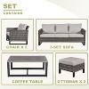 Belord 6 Pieces Outdoor Patio Furniture Set, Gray Wicker Rattan Patio Sofa Set with Chair, Ottoman and Coffee Table for Porch Deck Balcony - 3 of 4