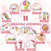 Angel Sar 11-in-1 Dinosaur Activity Wall Busy Board, Wooden Sensory Toy Panels for Toddlers, White Educational Play Board - 4 of 4